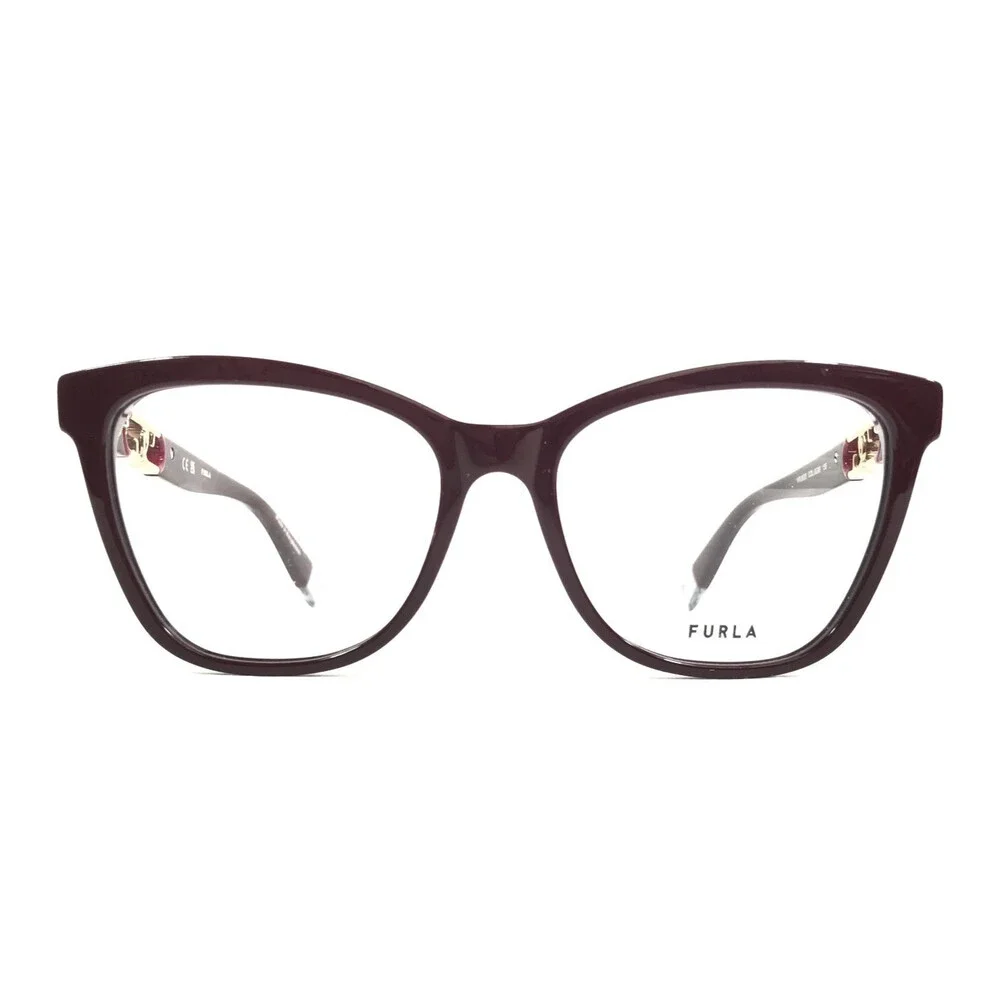 Furla Eyeglasses Frames VFU633 COL.0G96 Bordeaux Gold Cat Eye Full Rim 53-17-135